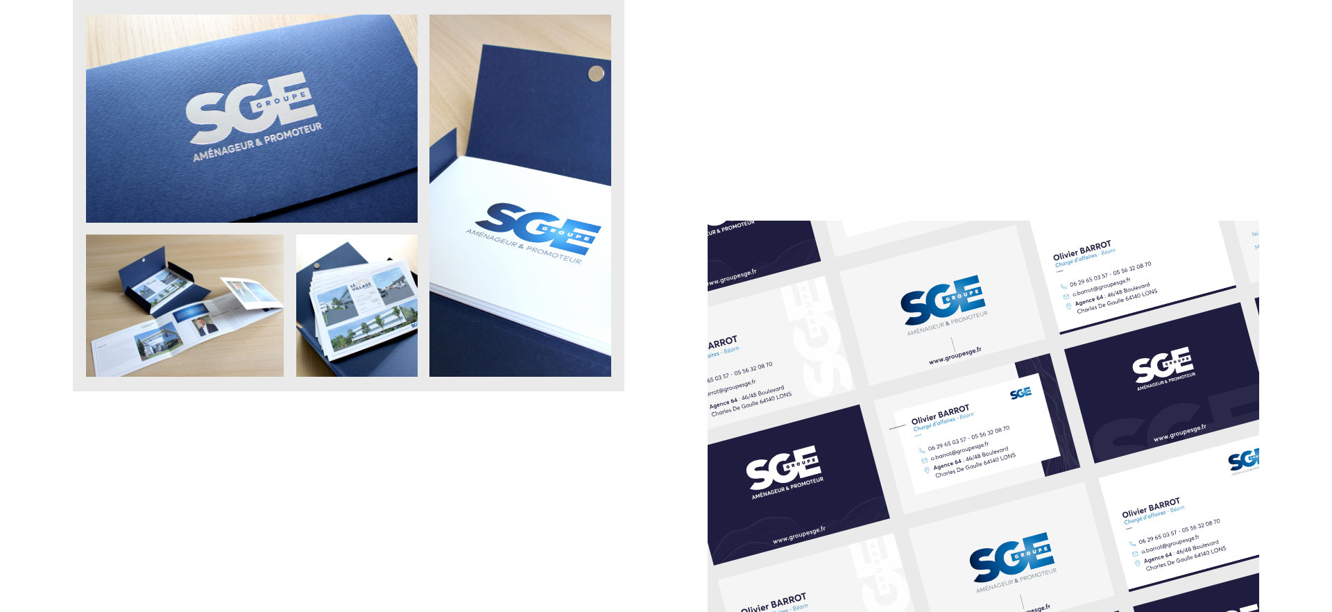 Création des designs de la carte de visite pour le Groupe SGE