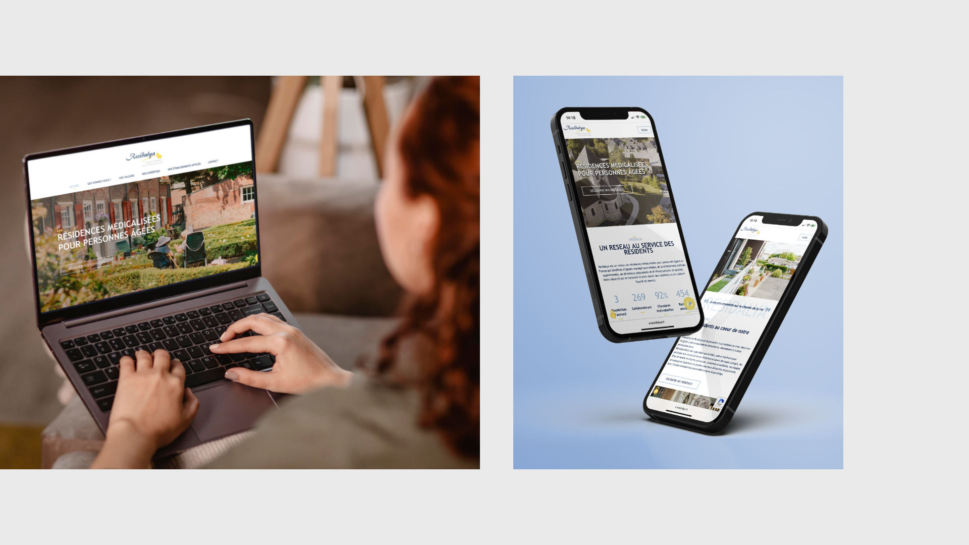 Rendu responsive du site internet de notre client Residalya